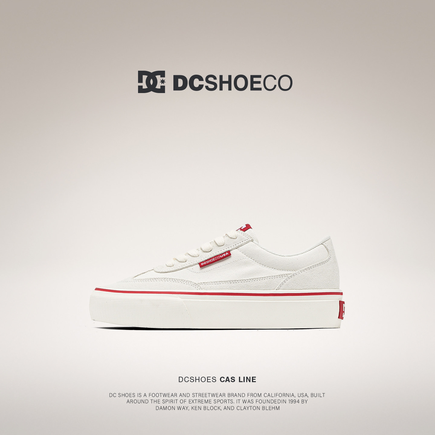 DCSHOES TOPANGA 板鞋男款2026新款透气休闲帆布鞋厚底秋天小白鞋图片