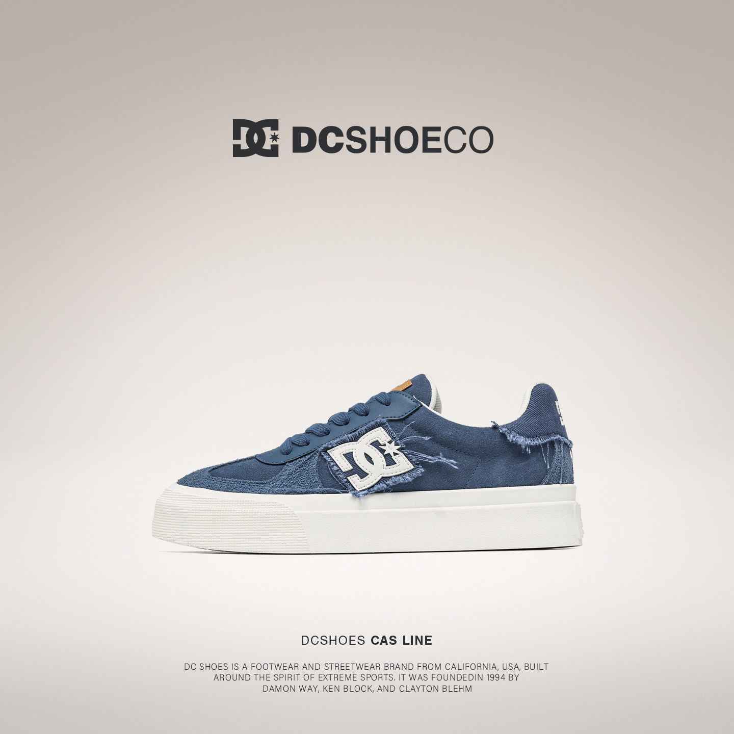 DCSHOES FRAY 蓝色板鞋男款巨好看鞋子真皮男鞋休闲鞋厚底增高鞋