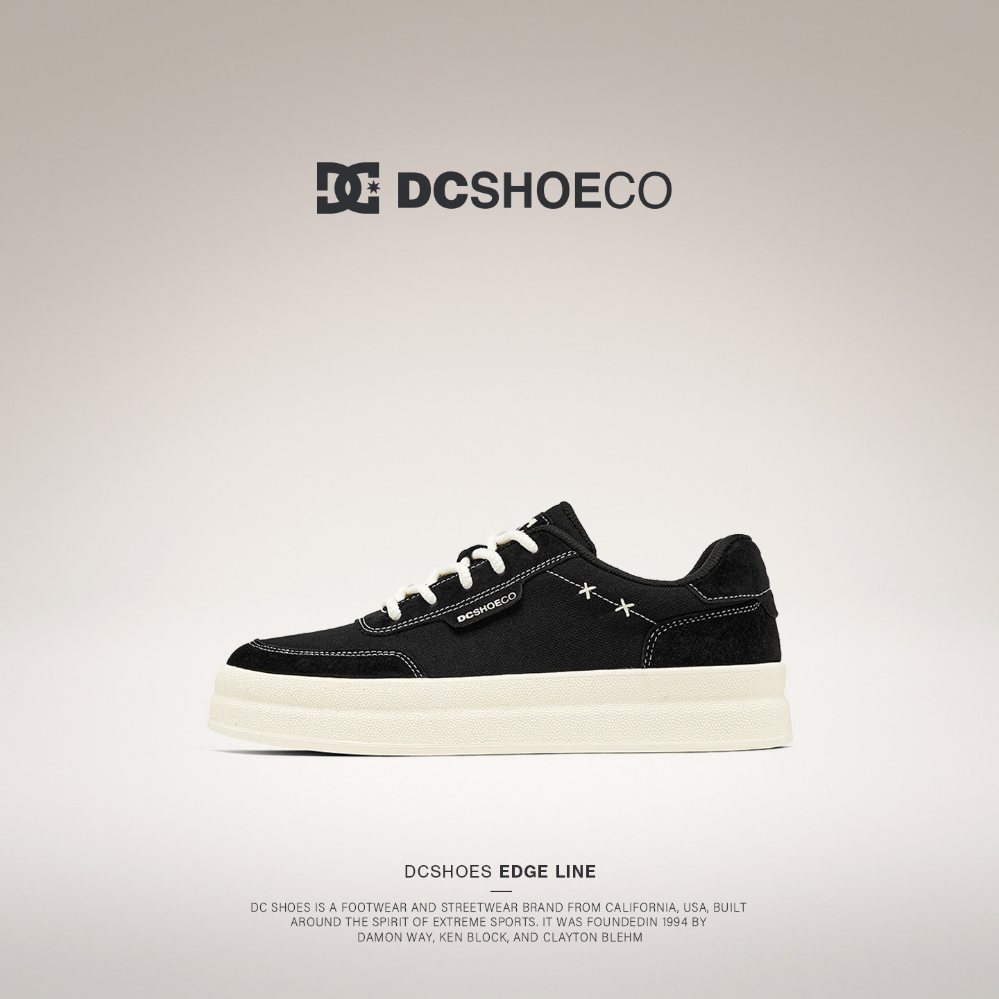DCSHOES Malibu Lift 黑色板鞋男2026新款春夏薄款男鞋透气帆布鞋图片