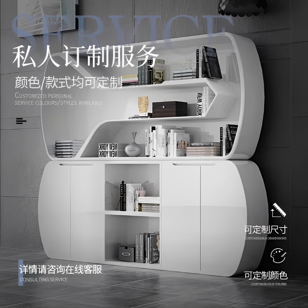 白色烤漆现代简约落地文件柜