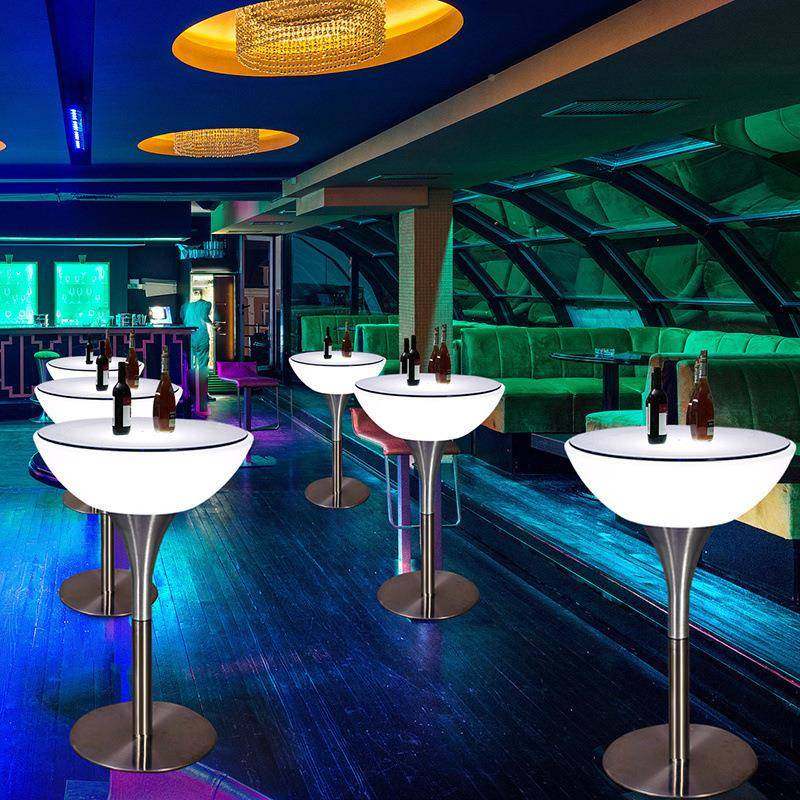 发光高脚桌清吧酒984桌椅散组合阳圆台吧桌吧椅台网吧红形户外吧