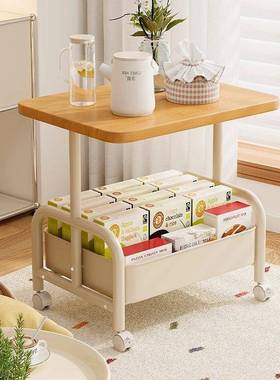 卧可收移置动双层茶几小推42620车边几客厅沙发纳带轮茶桌室物架