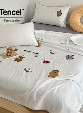 莱赛布舍尔天丝欢颂毛巾绣夏四件套爱被夏季天丝夏乐凉可被薄被子