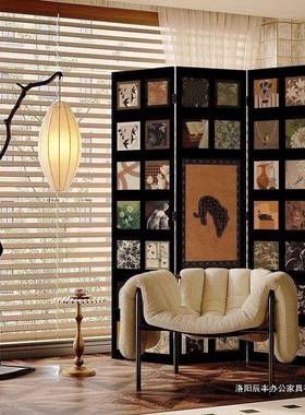 背法式古屏风隔断客厅沙发转角景遮玄中关卧室挡77192家用装饰移