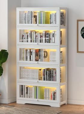 家用落地全透明亚克力书书柜白色挡板童易66868架非实木儿收简纳