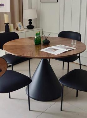中古风实餐桌圆形桌子家小户木型圆法62221式复古简约餐桌椅用组