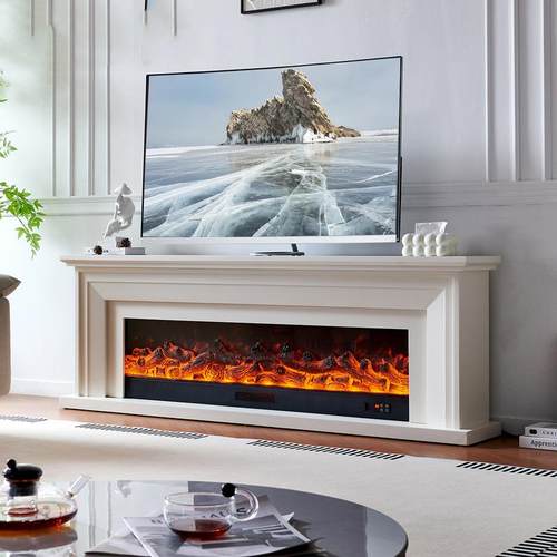 2法式炉电视柜XEE简约实木壁焰炉装饰柜米家用仿真火可取壁暖