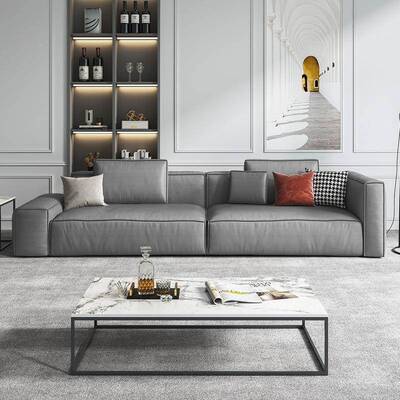 新款洗科技布现皮沙客厅酒店发商场公免寓小户型代1L100431轻奢深