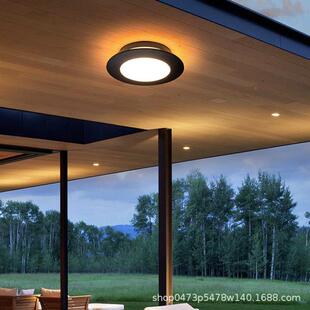 led户防水壁灯现代简约店风经典圆形庭院外别墅入户酒花jk-123园