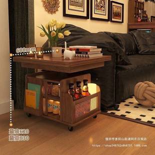实木多功动移推车CSZ茶几茶桌升客厅折叠茶台餐能桌沙发降两用小