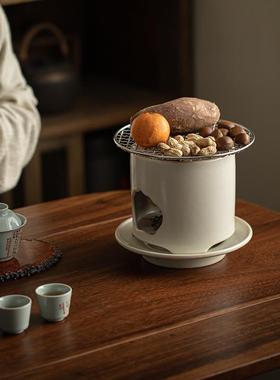 炉煮围茶苏打釉28054烧明火提炭烧酒精耐高温梁侧把水泡茶壶取暖