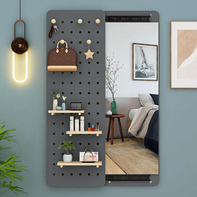 入户镜穿衣身壁挂贴全上墙木藏家用挂隐墙玄关试衣洞洞JRS板推拉