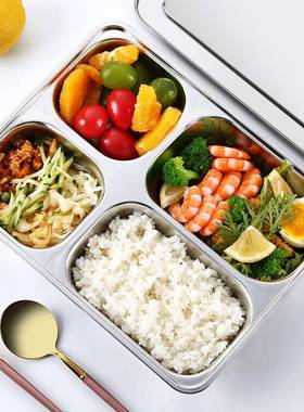 3宝04不锈钢316餐盘分MIT格商用食堂快餐盘童宝分隔子家用儿大人