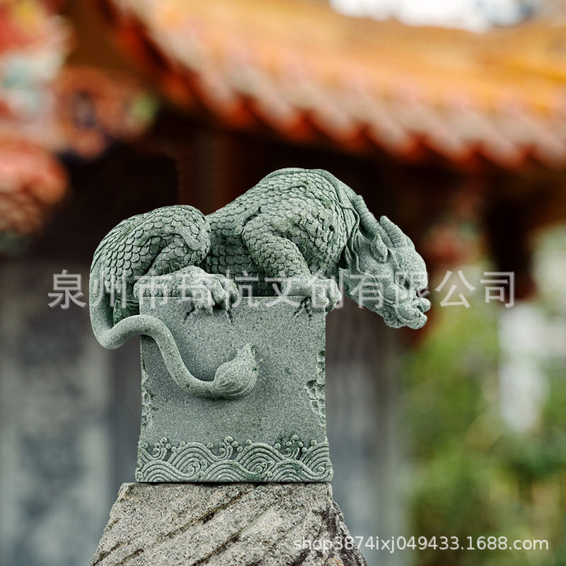 中式国潮盘龙石玺茶宠摆件镇纸