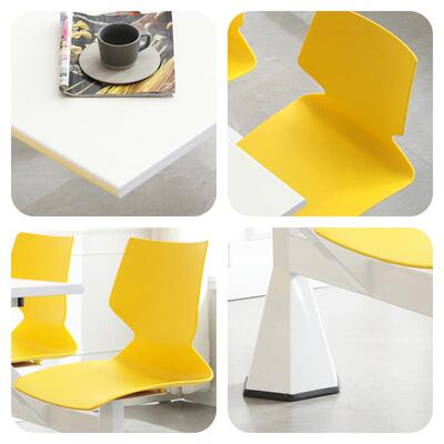 QRQ12082学校工食堂餐椅服务区快餐桌店连桌椅体四人位组合员工厂