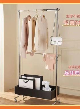 中衣帽架落地OIJ卧室家架用简易金古属可动次净风客厅挂衣收移纳法式
