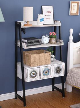 美置物架多层收纳架复古实架木斗民宿式装饰家具花79986子柜客厅