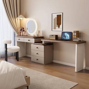 025新款 梳妆中台书桌二合NMW一古2奶油风卧室化妆桌床尾斗一 法式