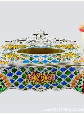 合金高档纸装01-17巾盒式KTV抽欧纸盒金属家居客厅锌饰纸抽盒摆件