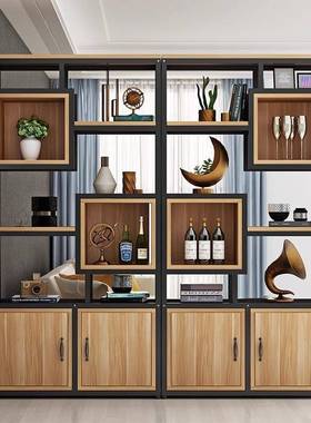 铁展艺屏隔断置物架家用客厅白49282色示柜入户风多层收储物陈列