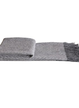 灰色条纹床尾巾搭毯酒店民宿沙发床上样板间售楼T部软装装饰毯定