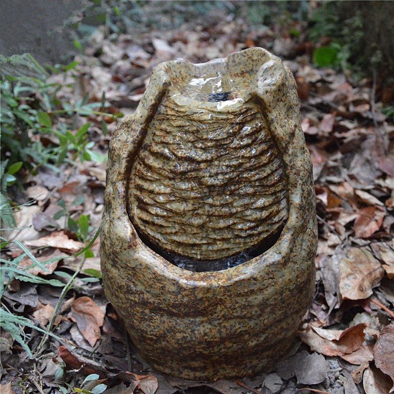 陶瓷流水器喷泉工艺品中式家居办公桌面摆设客厅水景创意装饰摆件