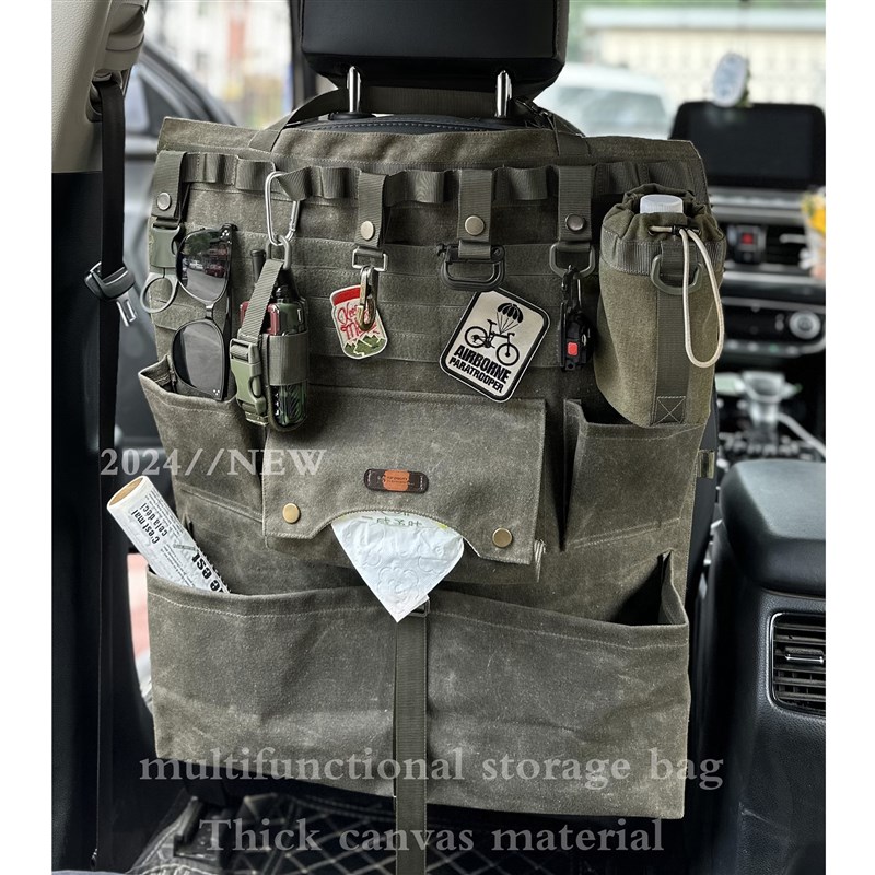 美式汽车椅背袋多功能车载靠背收纳挂袋野营户外墙挂式杂物置物袋