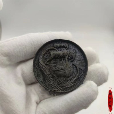 黄铜做旧流浪币收藏硬币海盗骷髅雕刻摩根美国流浪者纪念币手把件