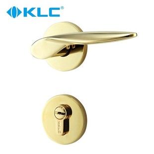 KLC门锁简约现代房门锁金色门锁亮金分体锁室内卧室锁实木门门锁