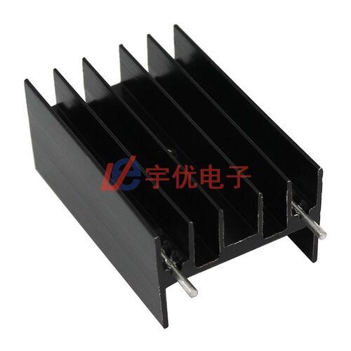 YA35铝型材散热器 23*16*35MM散热片 三极管TO-220专用 黑色双针