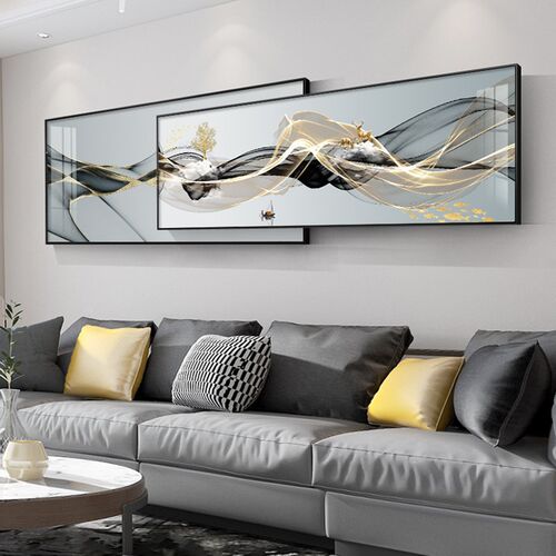 客厅装饰画轻奢高级感抽象挂画现代简约沙发背景墙画2024新款壁画