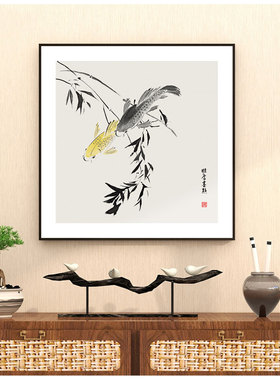 水墨竹国画新中式客厅玄关装饰画茶室挂画禅意中国风书房会所壁画