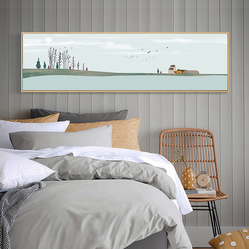 北欧卧室床头装饰画温馨主卧背景墙壁画公主女孩房间现代简约挂画