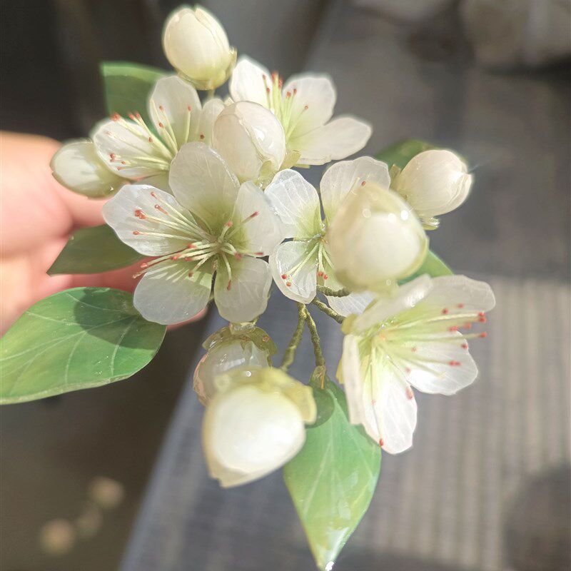 热缩梨花流苏发簪古风发饰汉服发饰旗袍发饰