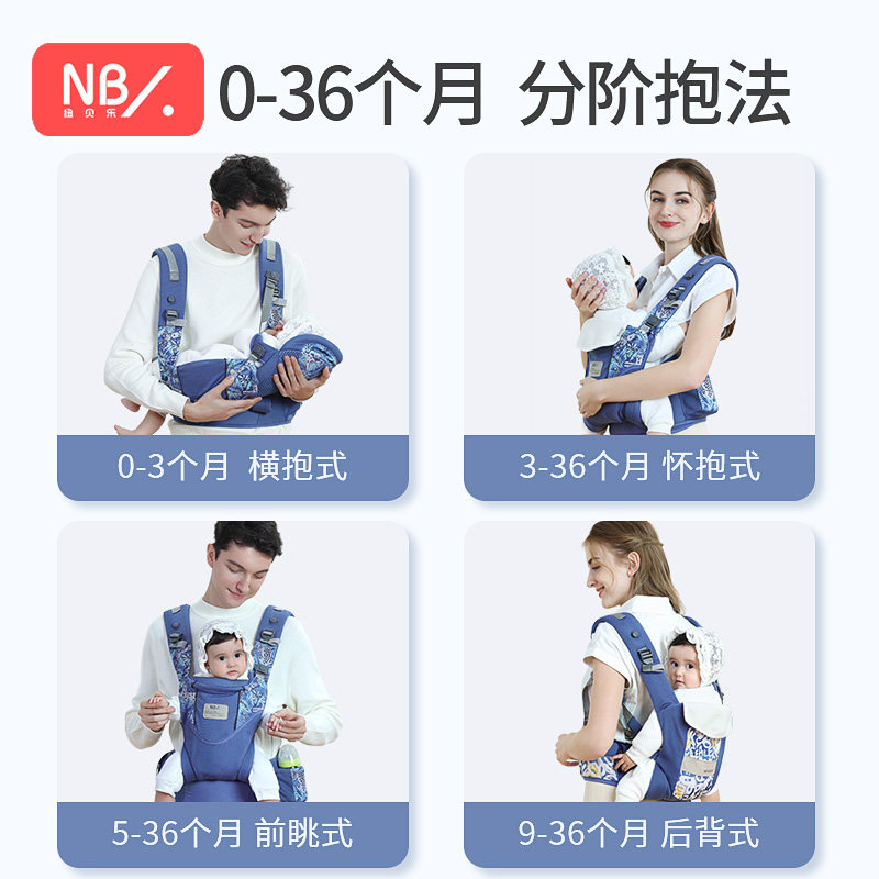 新生婴儿背带横抱宝宝前抱式背带前后两用L多功能满月婴儿出门神