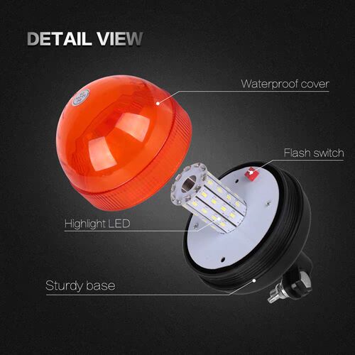 工程机械拖拉机收割机作业专v用旋转信号警示爆闪灯12V24V黄色光