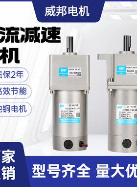 DC有刷直流减速电机12V24V微型齿轮马达可调速6W800W正反转大转矩