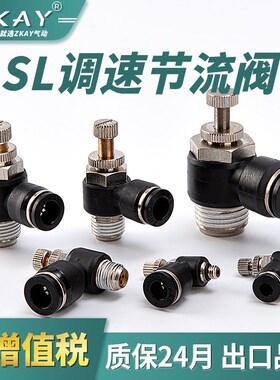 气动气管快速接头插管节流阀调速阀SL4/6/8/10/12-M5 01 02 03 04