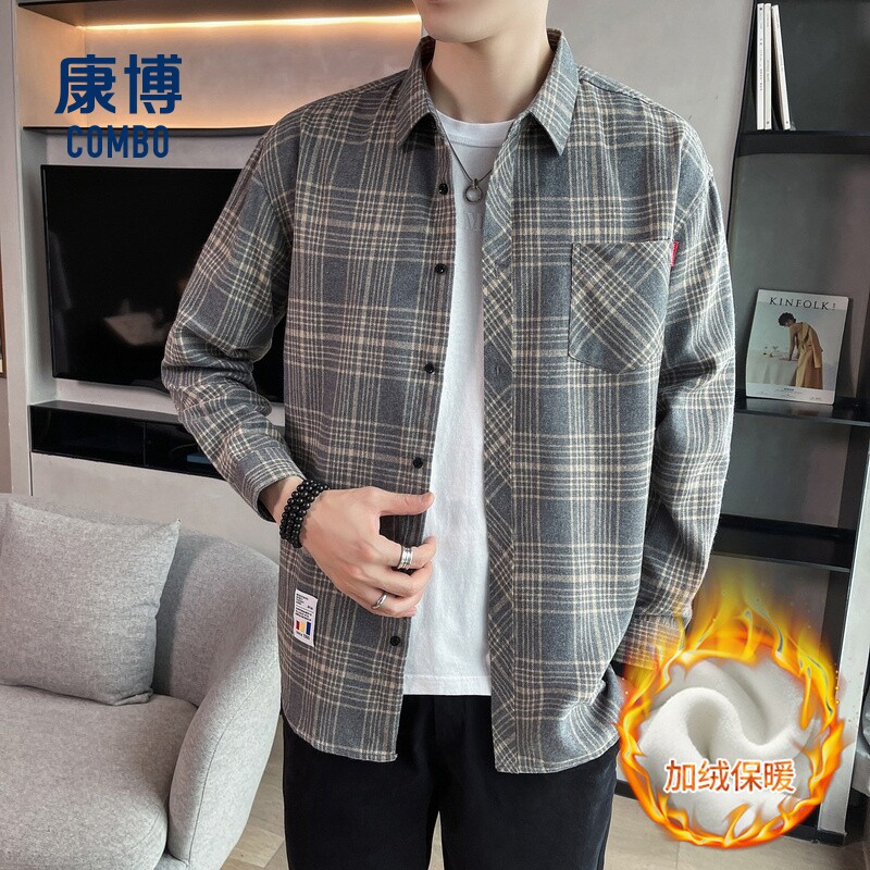 康博男士冬新款休闲百搭长袖上衣