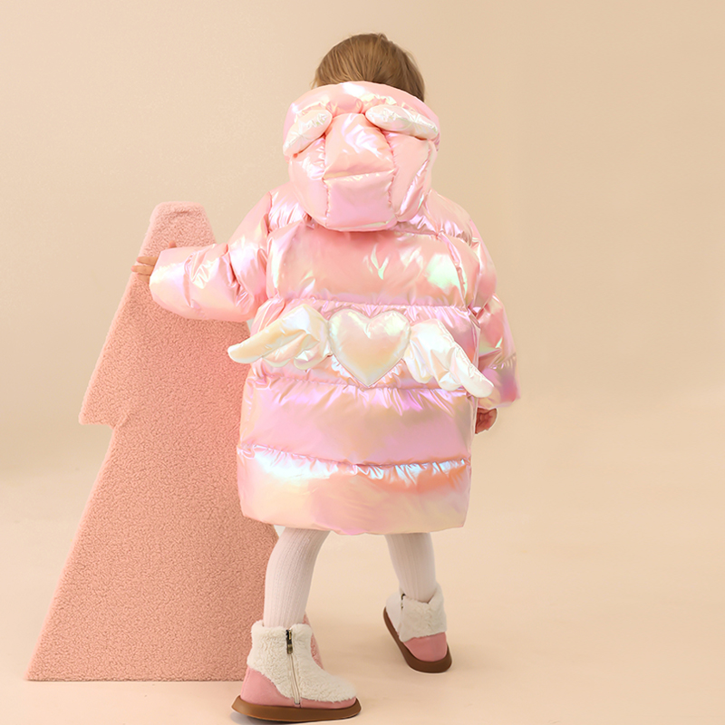 康博儿童羽绒服女童中长款冬季新款可爱小童宝宝加厚保暖童装外套