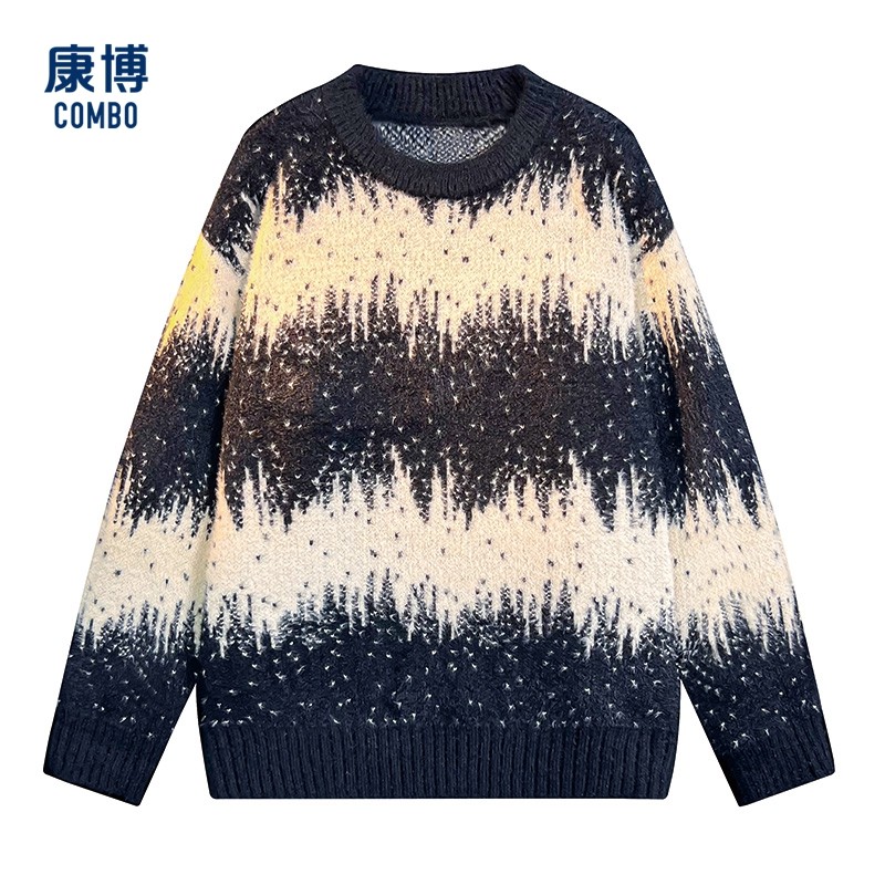 康博男士冬季款休闲百搭圆领毛衣