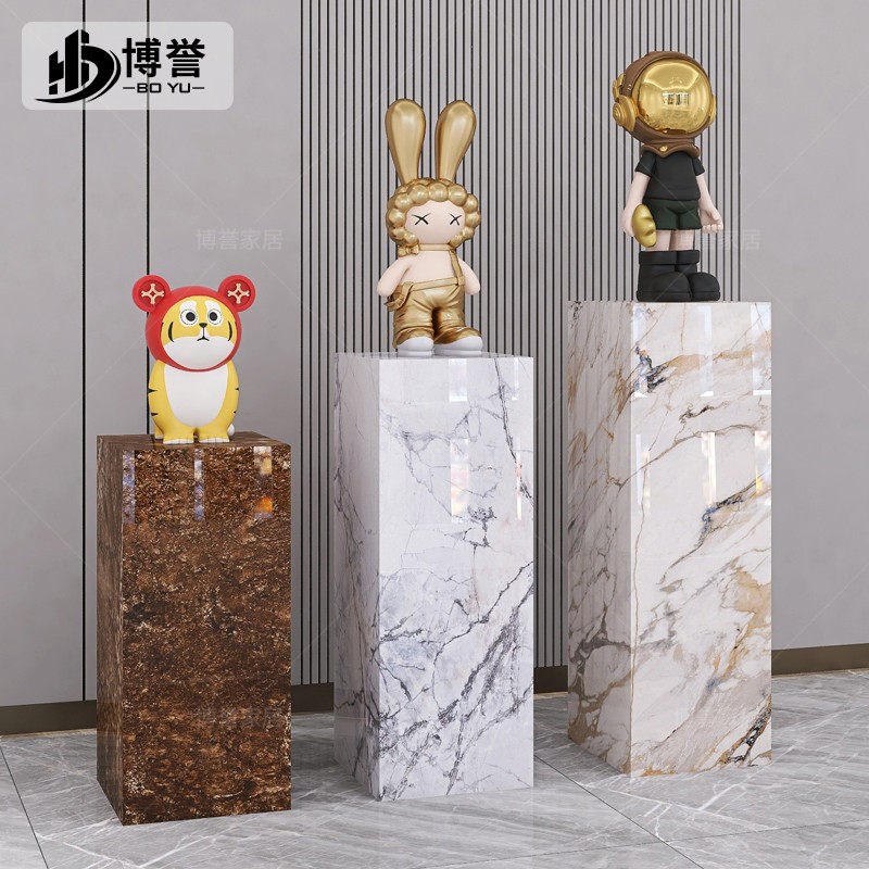 岩板立柱子大理石摆件底座展示摆台工艺礼品摆饰办公室花架子客厅