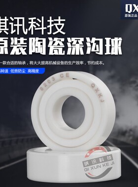 骐讯陶瓷轴承6000/6001/6002/6003/6004/6005/6006CE耐腐蚀超高速