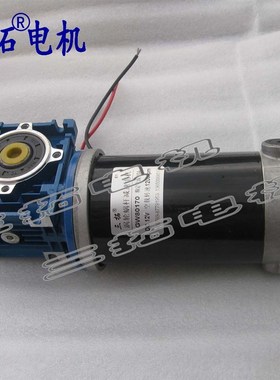 GW80170大扭矩涡轮蜗杆减速电机 直流12V  24V 带尾轴 可装编码器