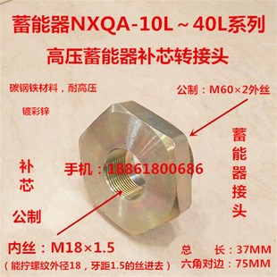 蓄能器补芯接头M602转内丝M181.5储能器高压液压转接头1860
