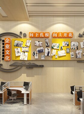 企业文化展示板毛毡贴办公室氛围布置员工风采公告栏墙面照片装饰