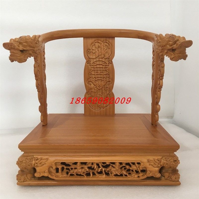 佛像坐椅佛椅子神明座椅龙椅木雕龙椅工艺品佛具神轿文椅双龙底座