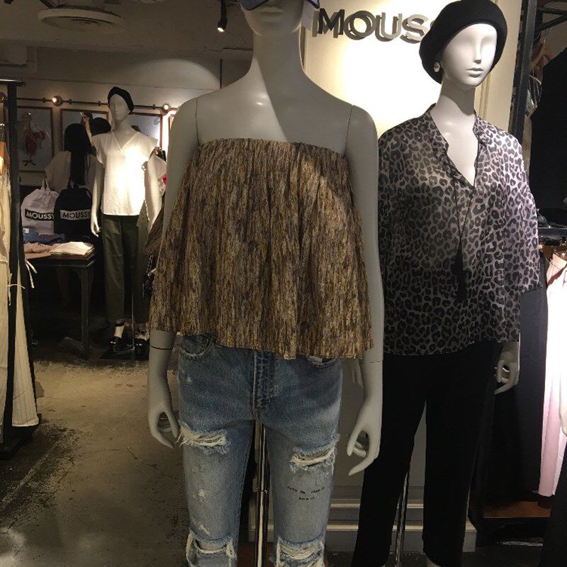 M...Y 7月新品尝鲜 一字领露肩可爱混色抹胸上衣 客供纯棉面料