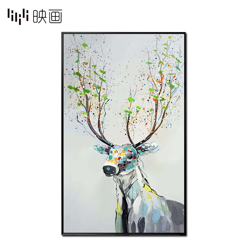 麋鹿装饰画美式挂画玄关画竖版过道走廊墙壁装饰挂画简约现代摆画
