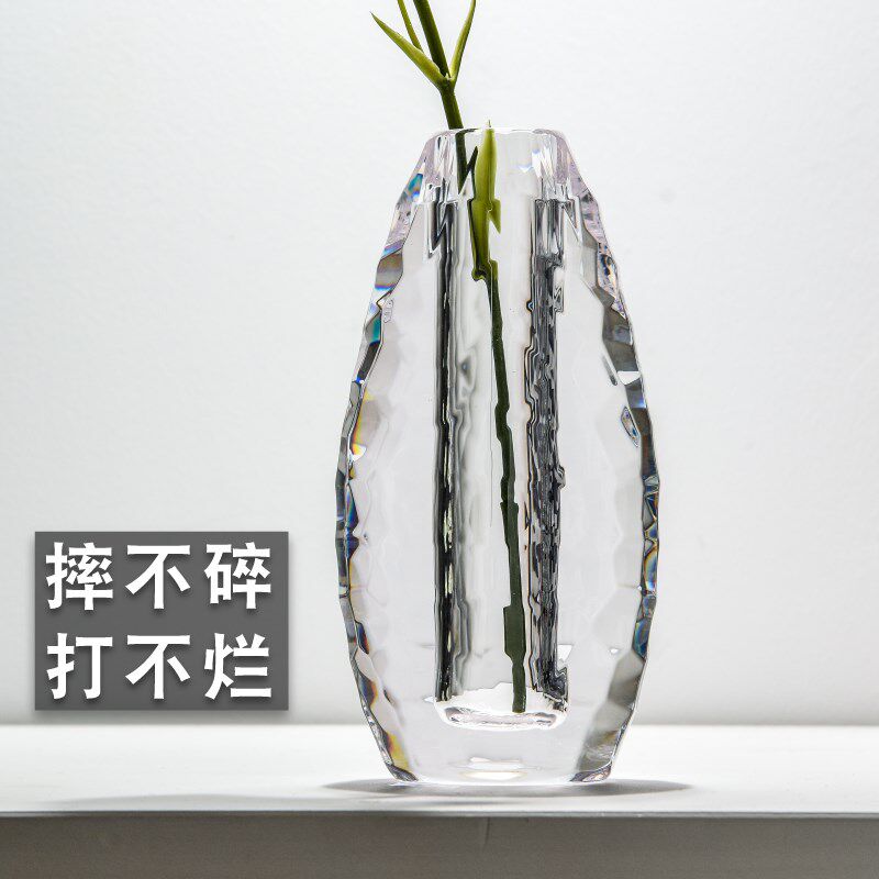 井柚北欧小花瓶插花透明有机玻璃防摔客厅简约现代装饰小清新摆件